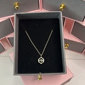 NEW 925 Sterling Silver Clavicle Necklace Halo Pendant Dainty